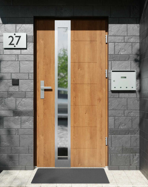 Drzwi zewnętrzne do domu z ościeżnicą aluminiową Libre 33B w systemie Alu extra