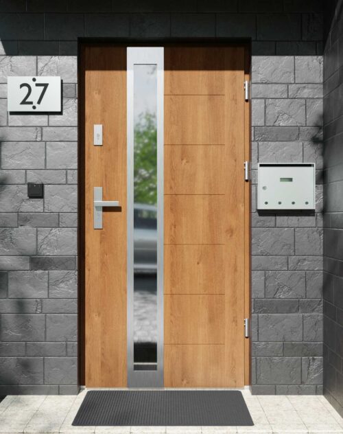 Drzwi zewnętrzne do domu z ościeżnicą aluminiową Libre 33B w systemie Alu