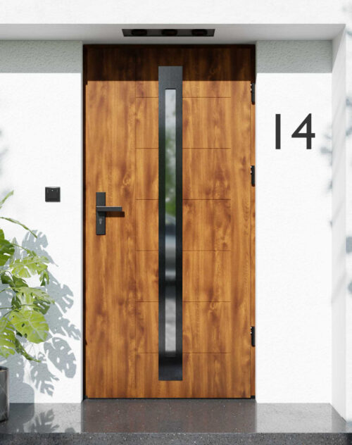 Drzwi zewnętrzne do domu z ościeżnicą aluminiową Libre 34 Noir w systemie Alu extra