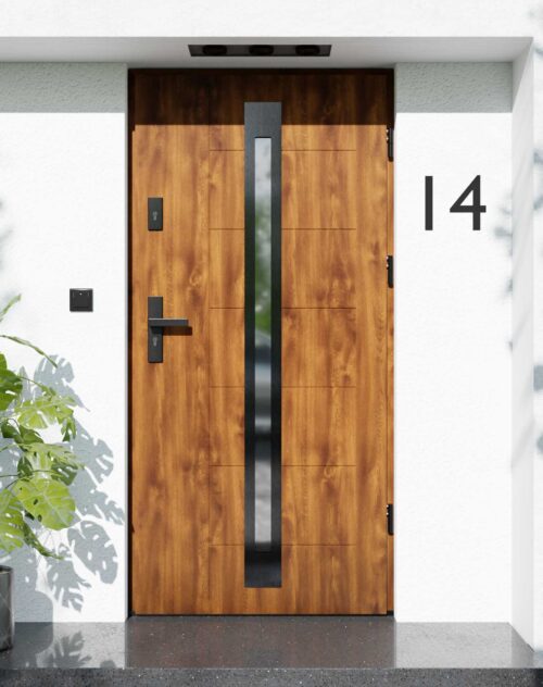 Drzwi zewnętrzne do domu z ościeżnicą aluminiową Libre 34 Noir w systemie Alu
