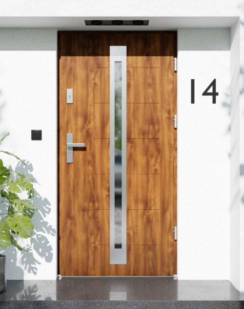Drzwi zewnętrzne do domu z ościeżnicą aluminiową Libre 34 w systemie Alu