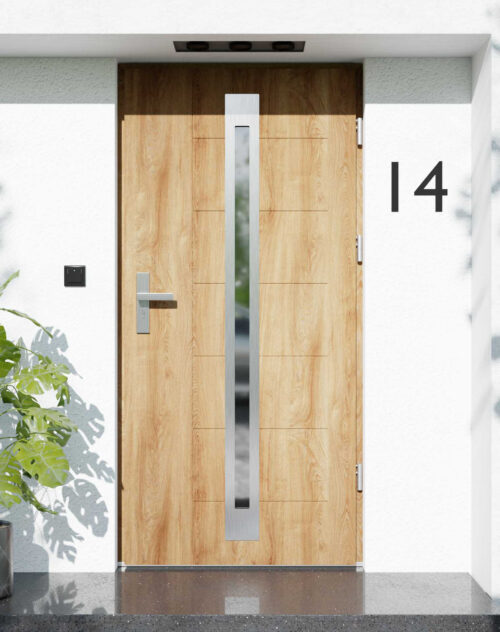 Drzwi zewnętrzne do domu z ościeżnicą aluminiową Libre 34 w systemie Alu extra RC2