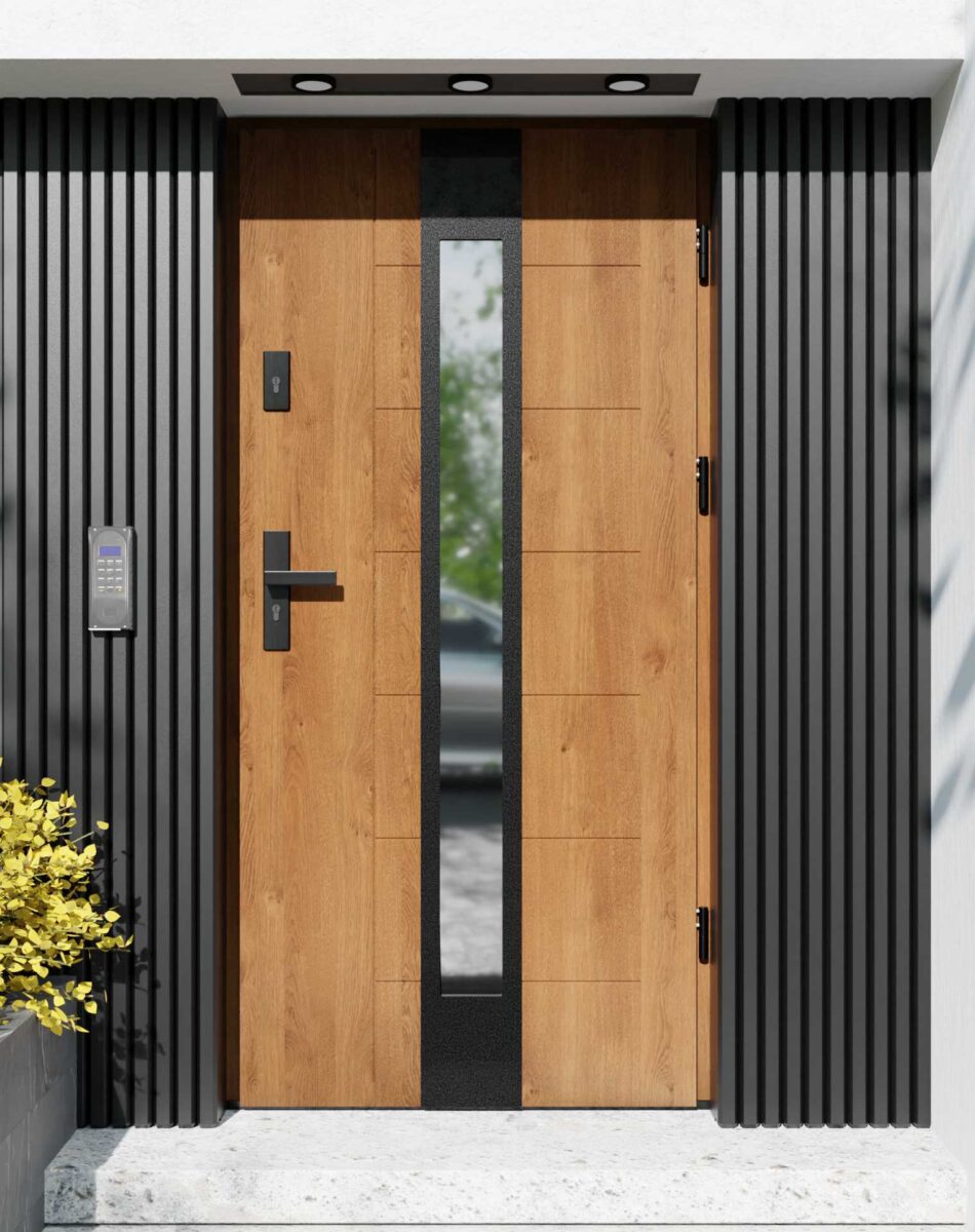 Drzwi zewnętrzne do domu z ościeżnicą aluminiową Libre 35 Noir Matt w systemie Alu