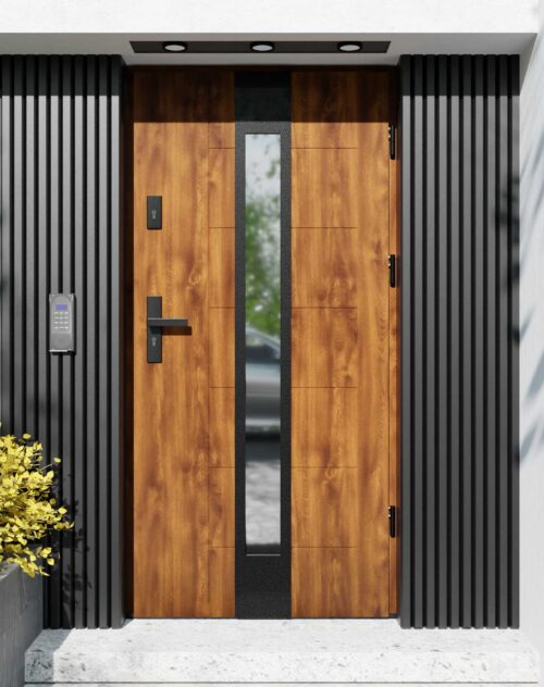 Drzwi zewnętrzne do domu z ościeżnicą aluminiową Libre 35 Noir Matt w systemie Alu