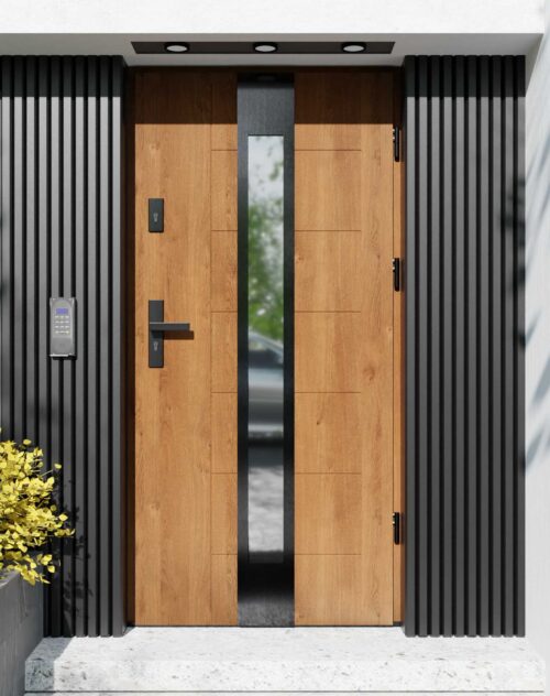 Drzwi zewnętrzne do domu z ościeżnicą aluminiową Libre 35 Noir w systemie Alu