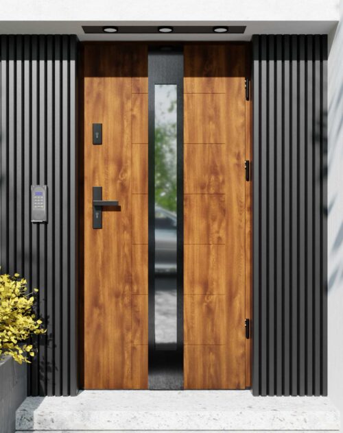Drzwi zewnętrzne do domu z ościeżnicą aluminiową Libre 35 Noir w systemie Alu
