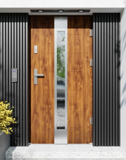 Drzwi zewnętrzne do domu z ościeżnicą aluminiową Libre 35 w systemie Alu