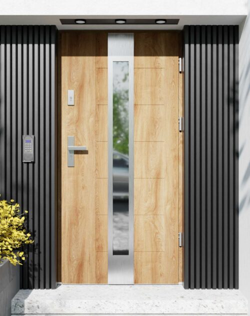 Drzwi zewnętrzne do domu z ościeżnicą aluminiową Libre 35 w systemie Alu