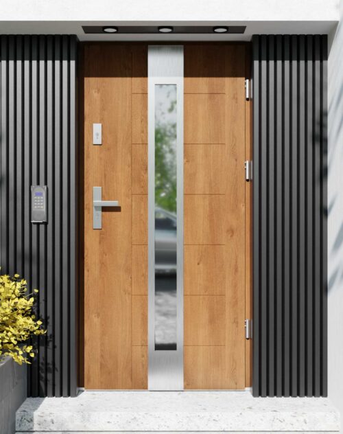 Drzwi zewnętrzne do domu z ościeżnicą aluminiową Libre 35 w systemie Alu