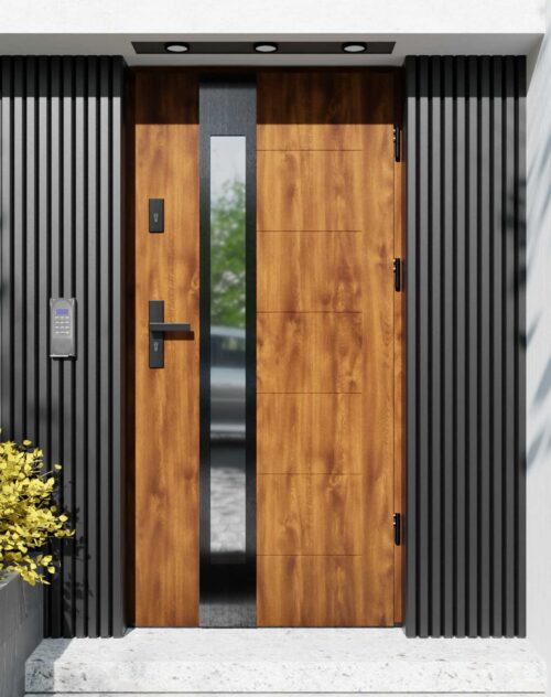 Drzwi zewnętrzne do domu z ościeżnicą aluminiową Libre 35B Noir w systemie Alu