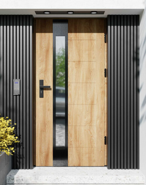 Drzwi zewnętrzne do domu z ościeżnicą aluminiową Libre 35B Noir w systemie Alu extra