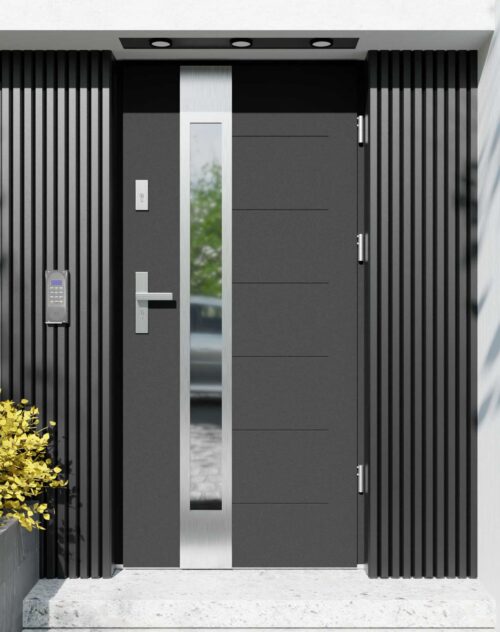 Drzwi zewnętrzne do domu z ościeżnicą aluminiową Libre 35B w systemie Alu