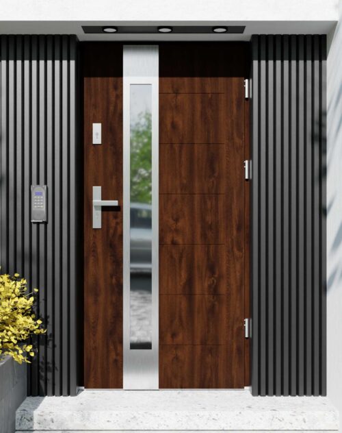 Drzwi zewnętrzne do domu z ościeżnicą aluminiową Libre 35B w systemie Alu