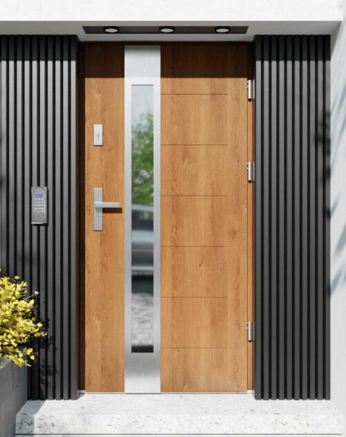 Drzwi zewnętrzne do domu z ościeżnicą aluminiową Libre 35B w systemie Alu