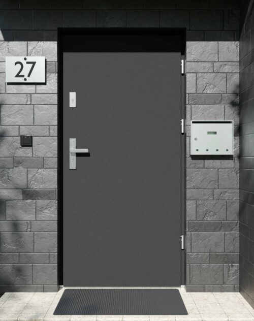 Drzwi zewnętrzne do domu z ościeżnicą aluminiową Otto 01 w systemie Alu