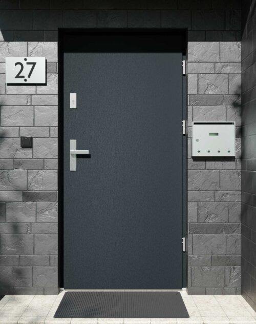 Drzwi zewnętrzne do domu z ościeżnicą aluminiową Otto 01 w systemie Alu
