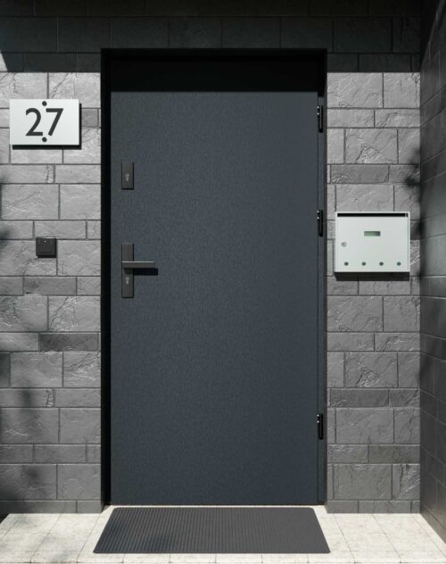 Drzwi zewnętrzne do domu z ościeżnicą aluminiową Otto 01 w systemie Alu