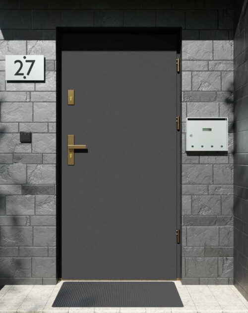 Drzwi zewnętrzne do domu z ościeżnicą aluminiową Otto 01 w systemie Alu
