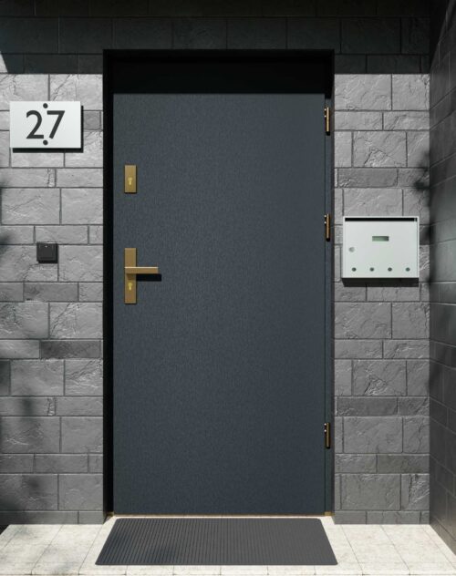 Drzwi zewnętrzne do domu z ościeżnicą aluminiową Otto 01 w systemie Alu