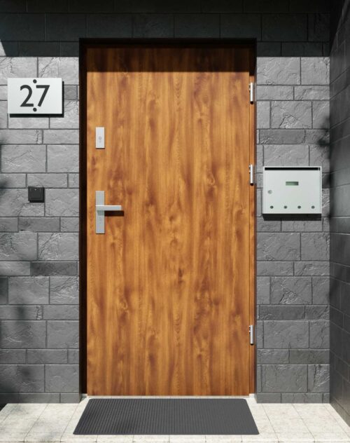 Drzwi zewnętrzne do domu z ościeżnicą aluminiową Otto 01 w systemie Alu