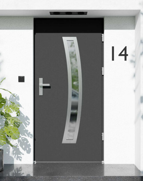 Drzwi zewnętrzne do domu z ościeżnicą aluminiową Otto 02 w systemie Alu extra