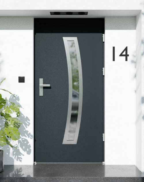 Drzwi zewnętrzne do domu z ościeżnicą aluminiową Otto 02 w systemie Alu extra