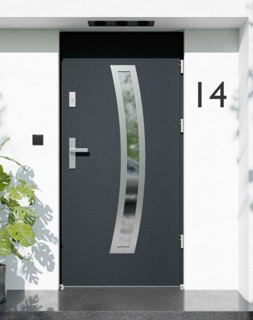 Drzwi zewnętrzne do domu z ościeżnicą aluminiową Otto 02 w systemie Alu
