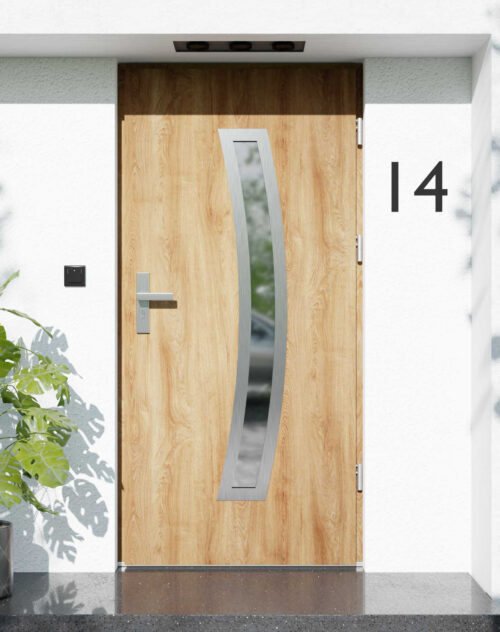 Drzwi zewnętrzne do domu z ościeżnicą aluminiową Otto 02 w systemie Alu extra
