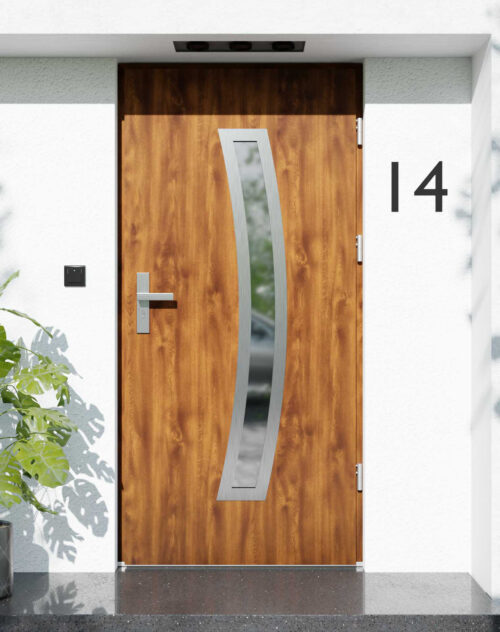 Drzwi zewnętrzne do domu z ościeżnicą aluminiową Otto 02 w systemie Alu extra