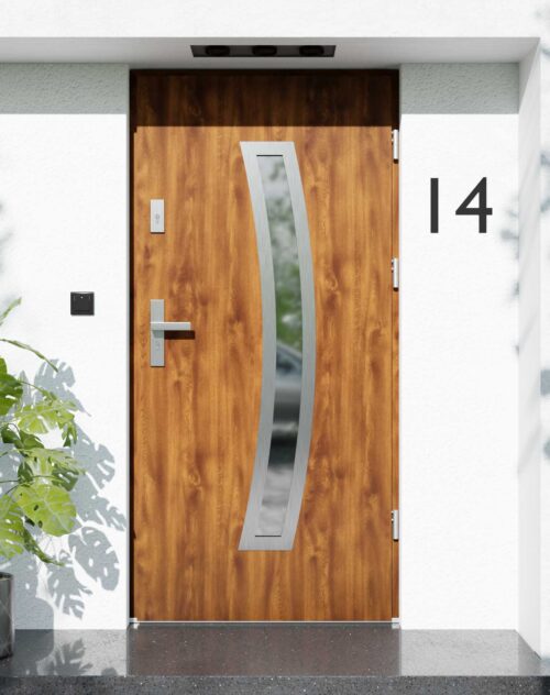Drzwi zewnętrzne do domu z ościeżnicą aluminiową Otto 02 w systemie Alu