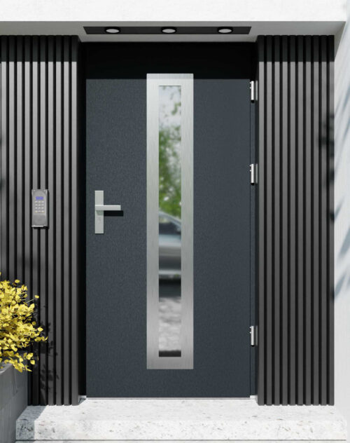 Drzwi zewnętrzne do domu z ościeżnicą aluminiową Otto 03 w systemie Alu extra