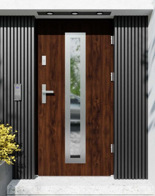 Drzwi zewnętrzne do domu z ościeżnicą aluminiową Otto 03 w systemie Alu