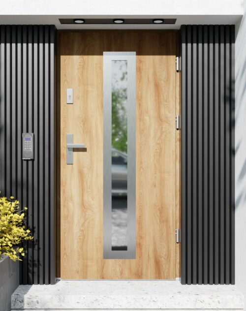 Drzwi zewnętrzne do domu z ościeżnicą aluminiową Otto 03 w systemie Alu
