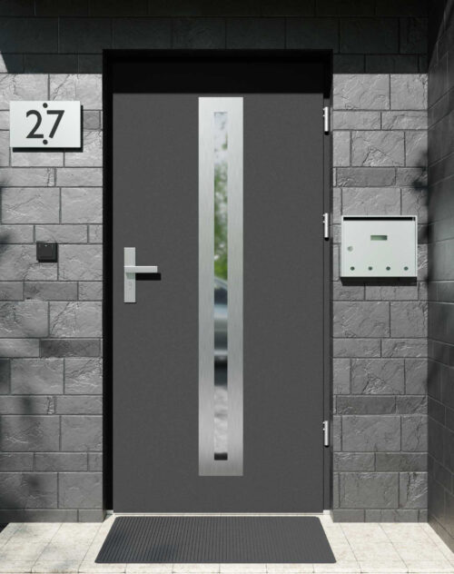 Drzwi zewnętrzne do domu z ościeżnicą drewnianą Otto 04 w systemie Wood extra