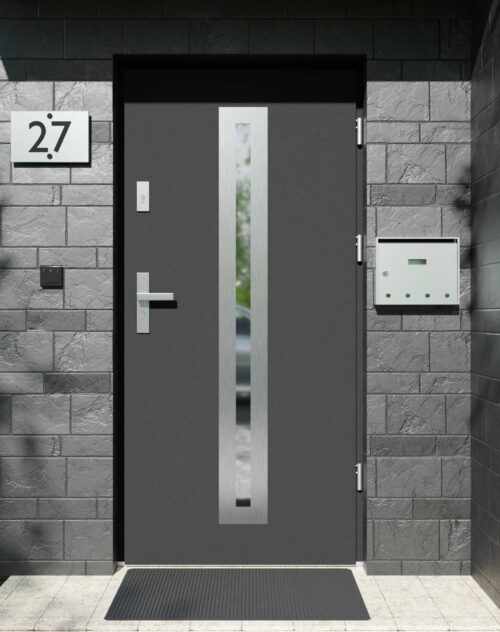 Drzwi zewnętrzne do domu z ościeżnicą aluminiową Otto 04 w systemie Alu