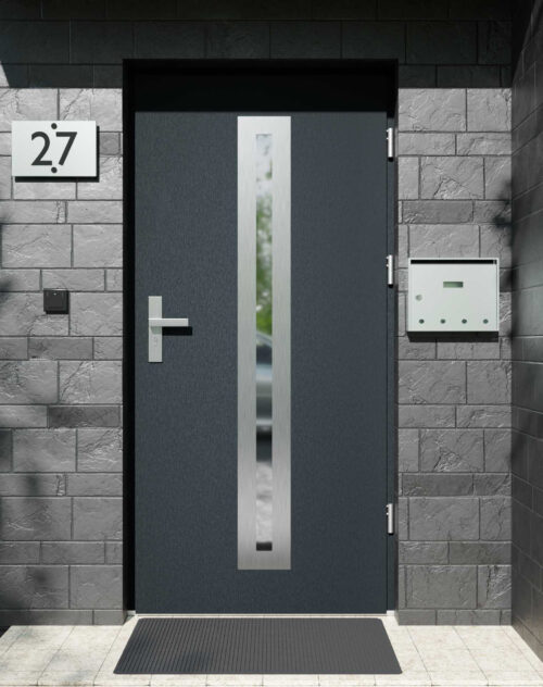 Drzwi zewnętrzne do domu z ościeżnicą drewnianą Otto 04 w systemie Wood extra