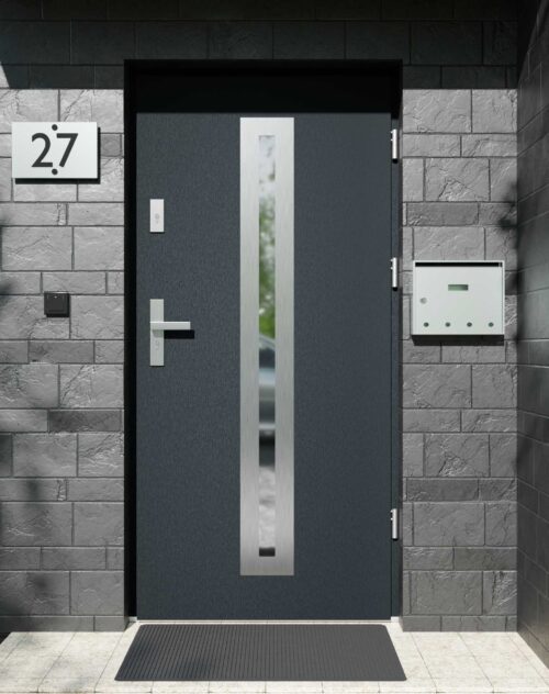 Drzwi zewnętrzne do domu z ościeżnicą aluminiową Otto 04 w systemie Alu