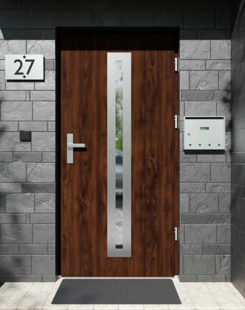 Drzwi zewnętrzne do domu z ościeżnicą drewnianą Otto 04 w systemie Wood extra