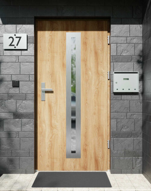 Drzwi zewnętrzne do domu z ościeżnicą drewnianą Otto 04 w systemie Wood extra