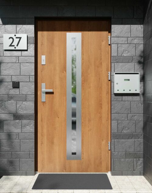 Drzwi zewnętrzne do domu z ościeżnicą aluminiową Otto 04 w systemie Alu