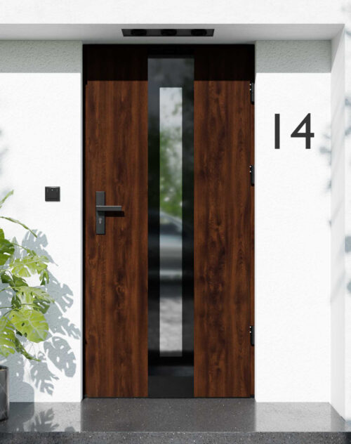 Drzwi zewnętrzne do domu z ościeżnicą aluminiową Otto 05 Noir Glass w systemie Alu extra