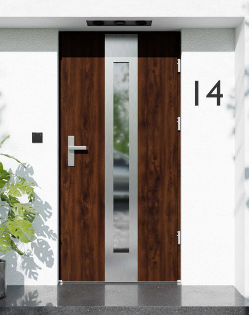 Drzwi zewnętrzne do domu z ościeżnicą drewnianą Otto 05 w systemie Wood extra