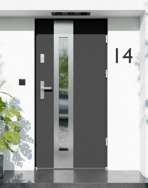 Drzwi zewnętrzne do domu z ościeżnicą aluminiową Otto 05B w systemie Alu