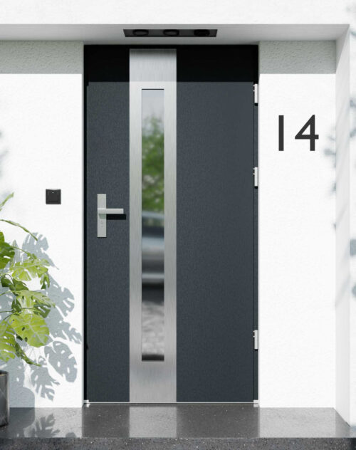 Drzwi zewnętrzne do domu z ościeżnicą aluminiową Otto 05B w systemie Alu extra RC2