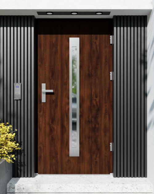Drzwi zewnętrzne do domu z ościeżnicą drewnianą Otto 11 w systemie Wood extra
