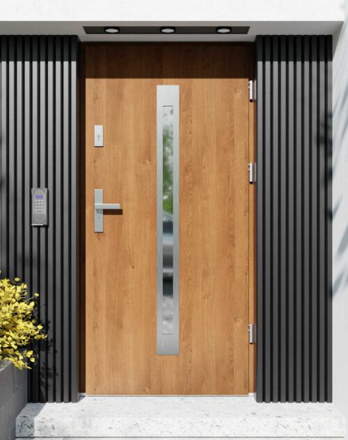 Drzwi zewnętrzne do domu z ościeżnicą aluminiową Otto 11 w systemie Alu