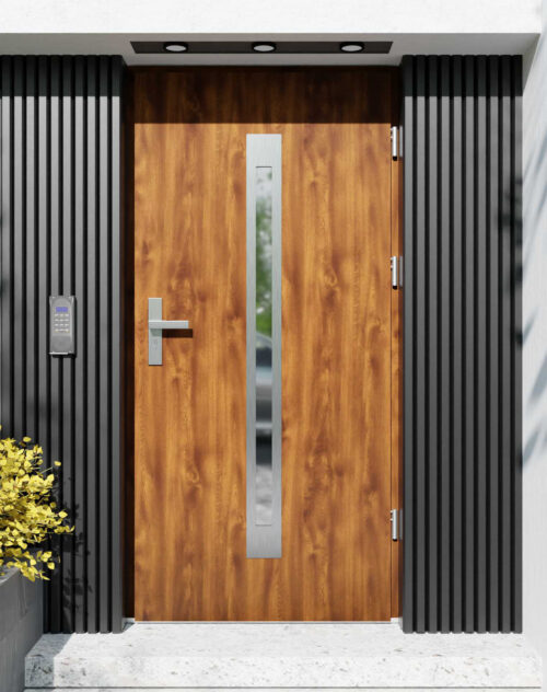 Drzwi zewnętrzne do domu z ościeżnicą drewnianą Otto 11 w systemie Wood extra