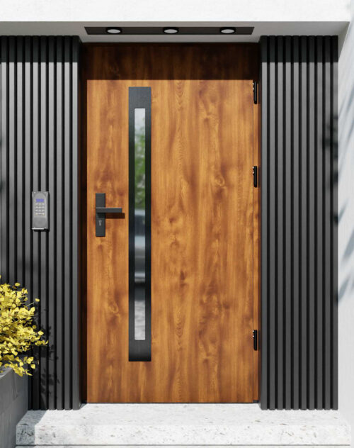 Drzwi zewnętrzne do domu z ościeżnicą aluminiową Otto 11B Noir w systemie Alu extra RC2