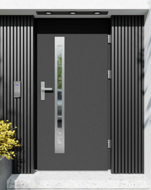 Drzwi zewnętrzne do domu z ościeżnicą drewnianą Otto 11B w systemie Wood extra