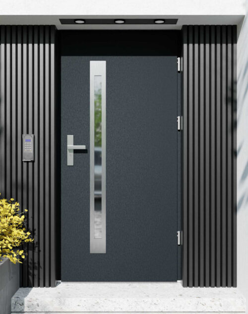 Drzwi zewnętrzne do domu z ościeżnicą drewnianą Otto 11B w systemie Wood extra